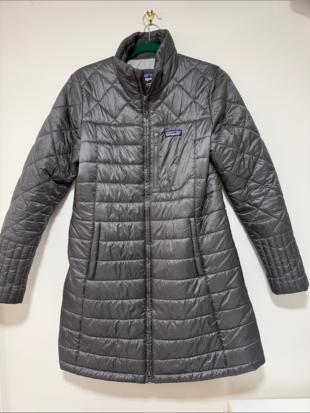 Patagonia Women's Charcoal Quilted Long Puffer Jacket M